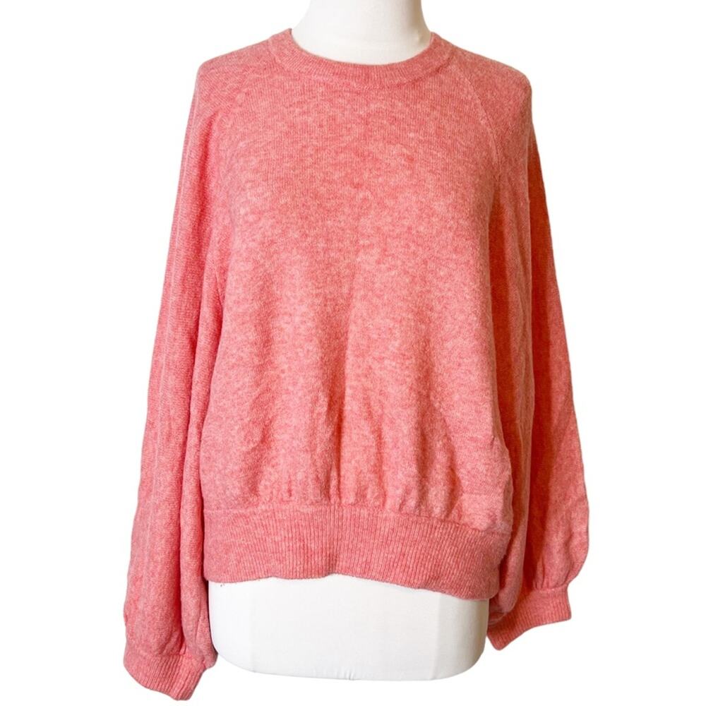 J. Crew balloon sleeve red super soft yarn sweater sz XL